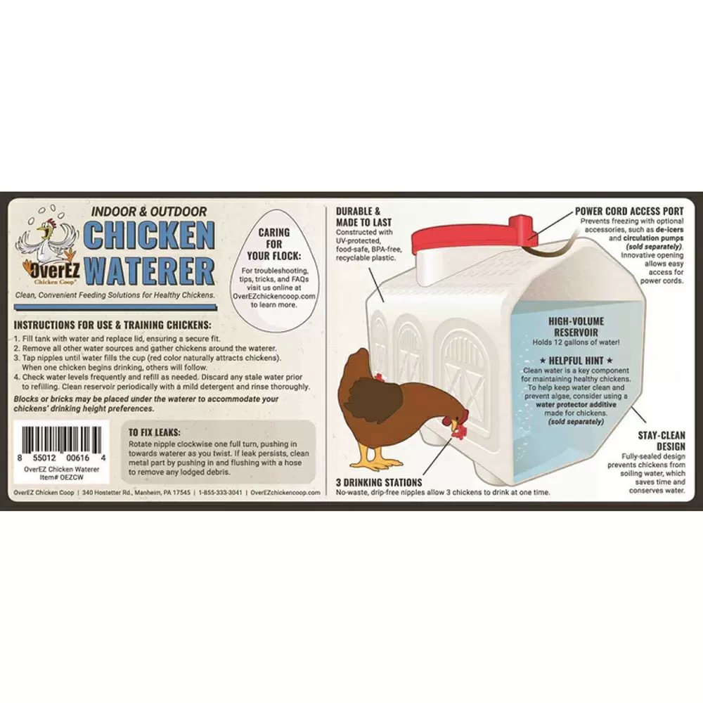 OverEZ Chicken Coop Chicken Waterer