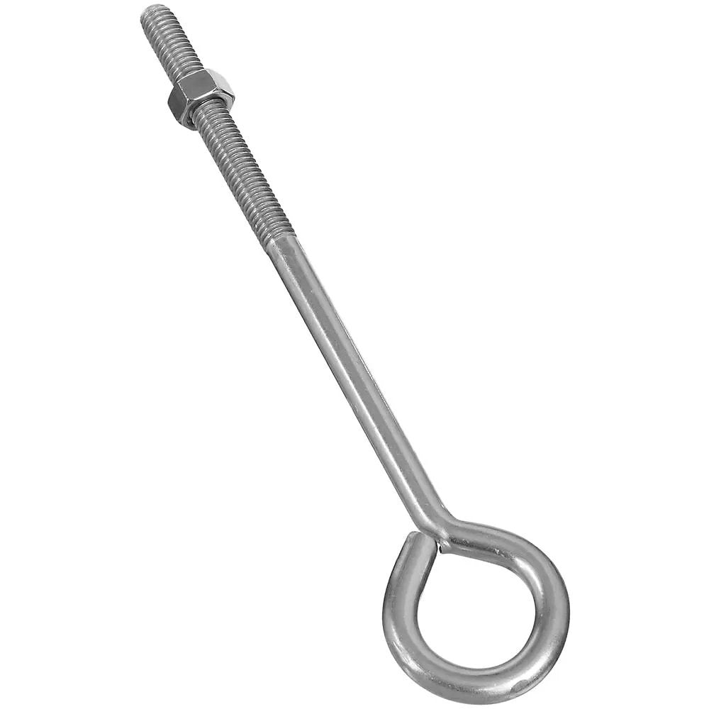 Stainless Steel Eye Bolt With Nut - 3/8" x 8"