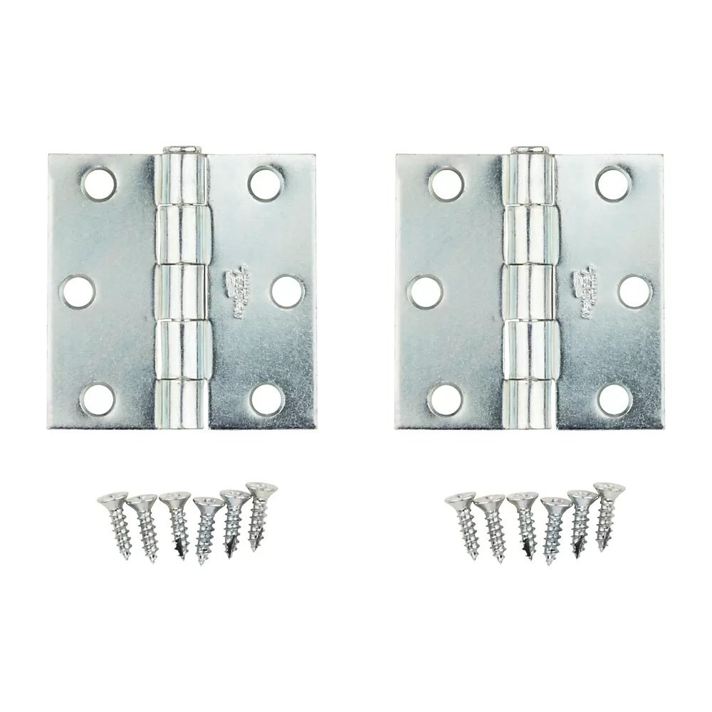 Zinc-Plated Removable Pin Broad Hinges - 2 1/2"