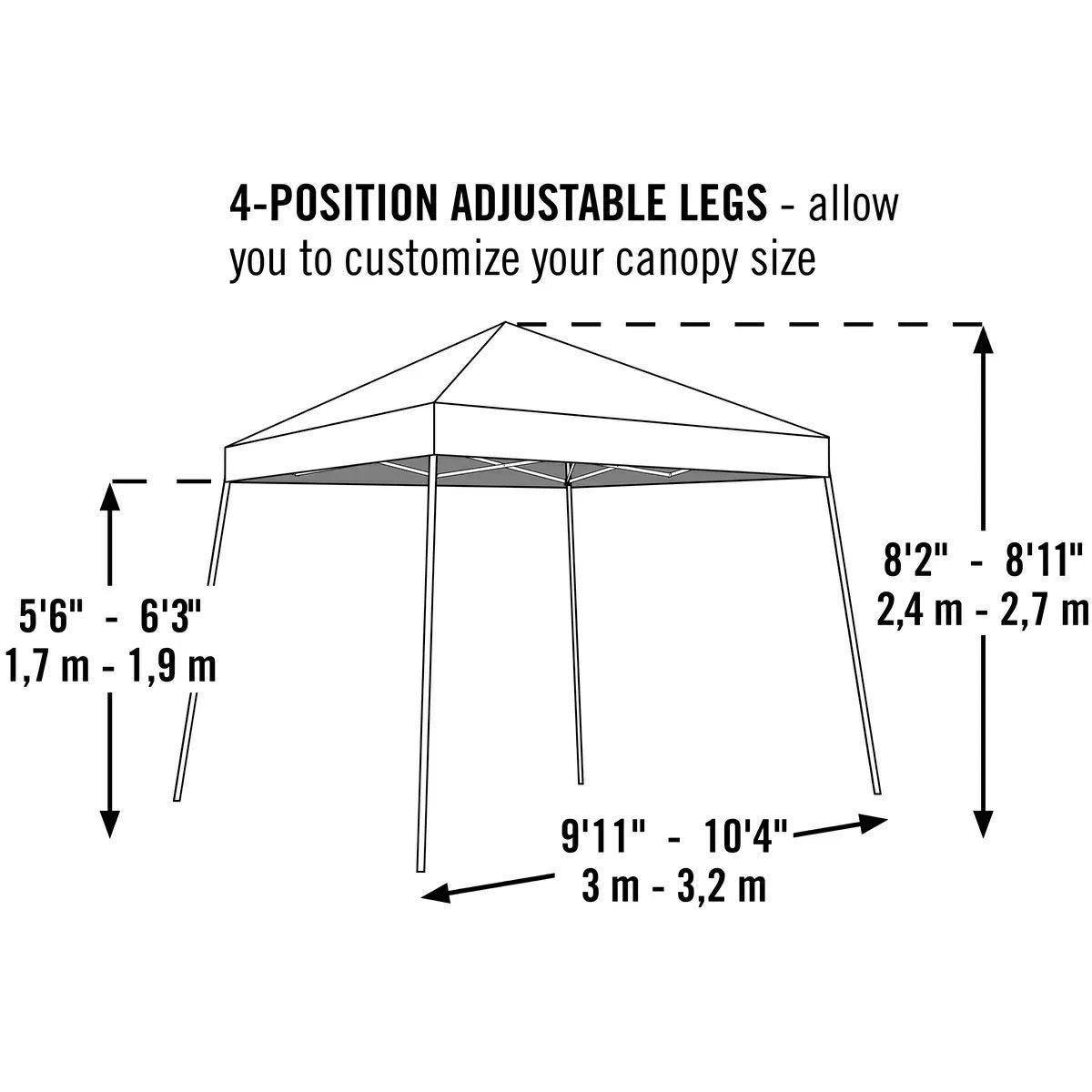 ShelterLogic® HD Series Slant Leg Pop-Up Canopy - 10' x 10'