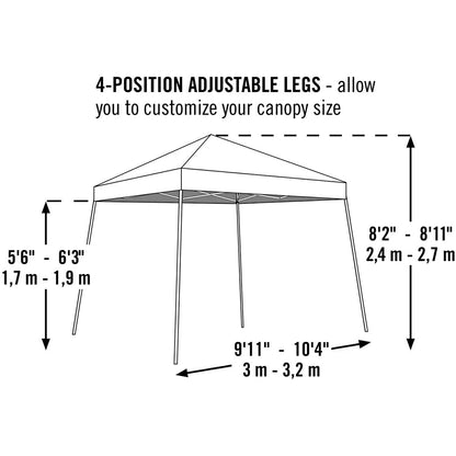 ShelterLogic® HD Series Slant Leg Pop-Up Canopy - 10' x 10'