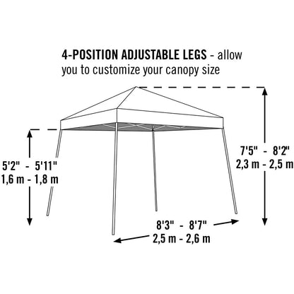 ShelterLogic® HD Series Slant Leg Pop-Up Canopy - 8' x 8'