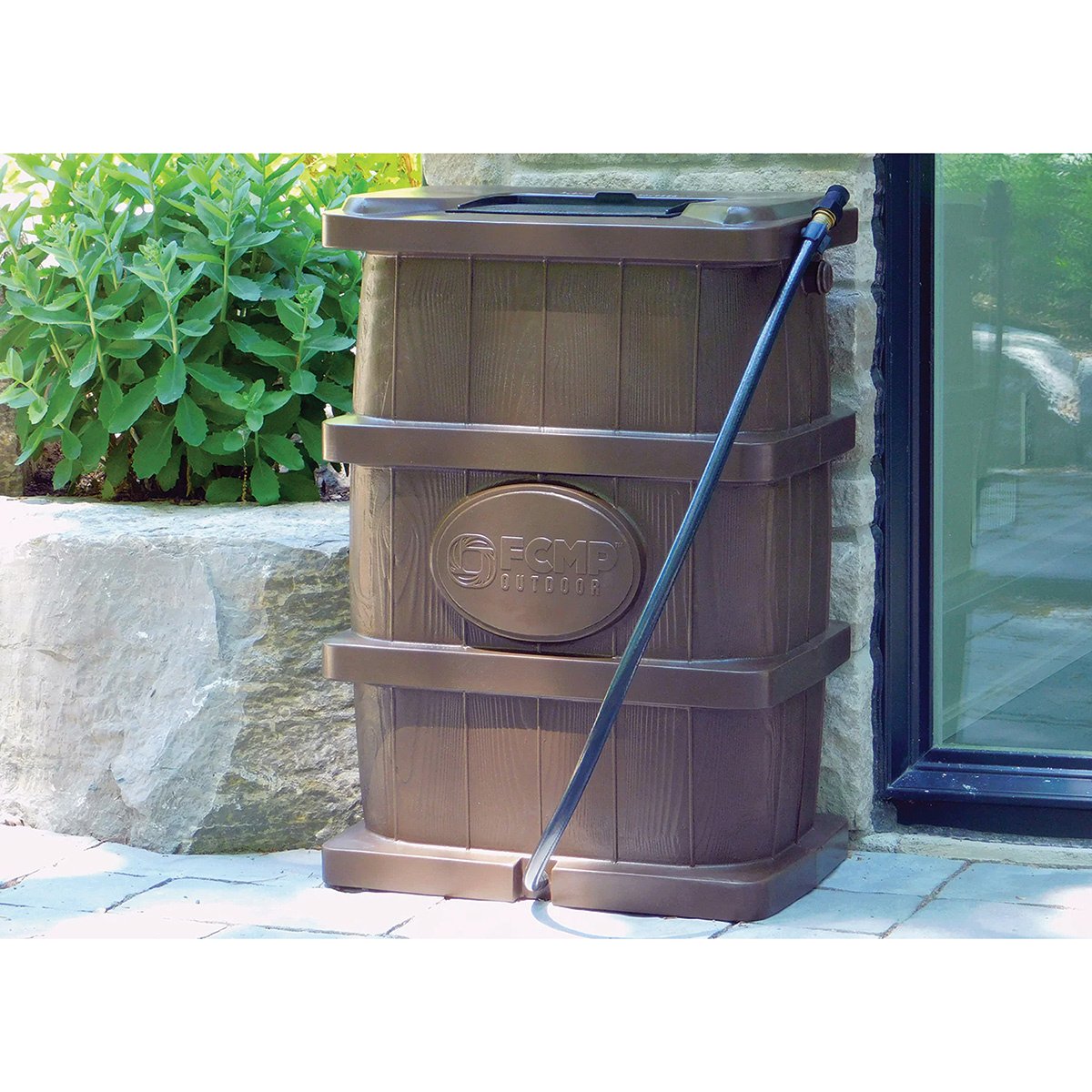 FCMP Outdoor Wood Grain Rain Barrel - 45 Gal.