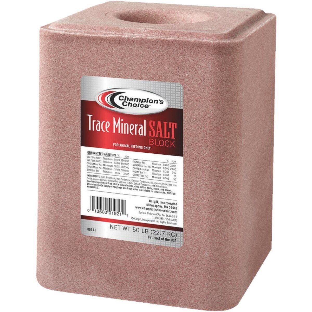 Champion's Choice Trace Mineral Salt Block - 50 lb Block