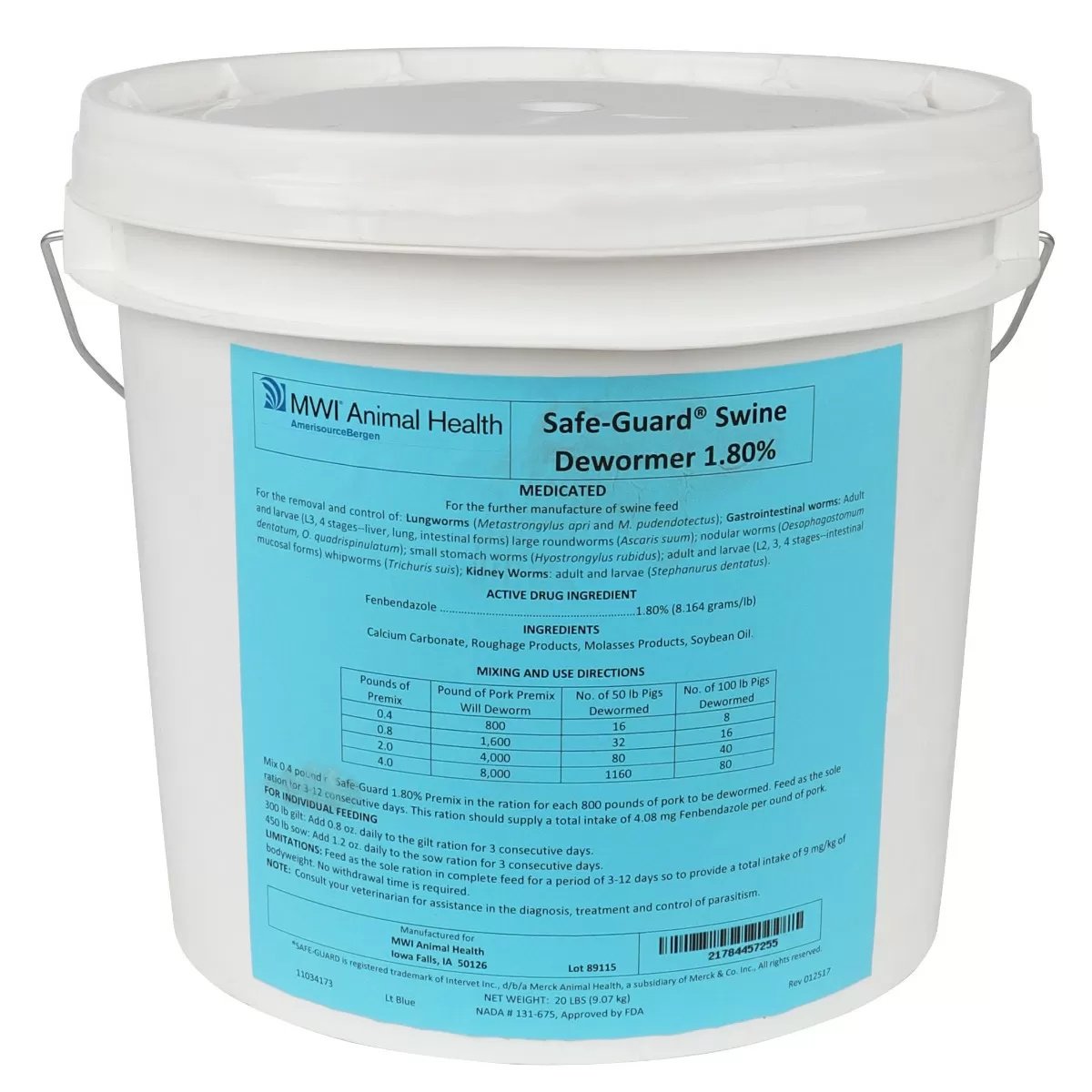 Safe-Guard® 1.8% Swine Dewormer - 20 lbs.