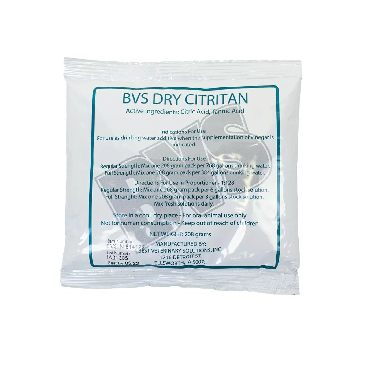 Dry Citritan Citric Acid - 208 grams