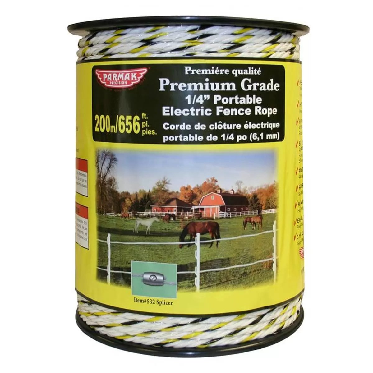 Parmak Electric Fence Rope  1/4"  656 ft