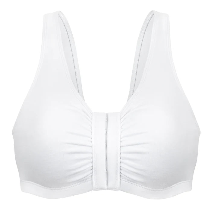 Comfortable Unlined Wireless Cotton Stretch Sports Bra with Front Closure