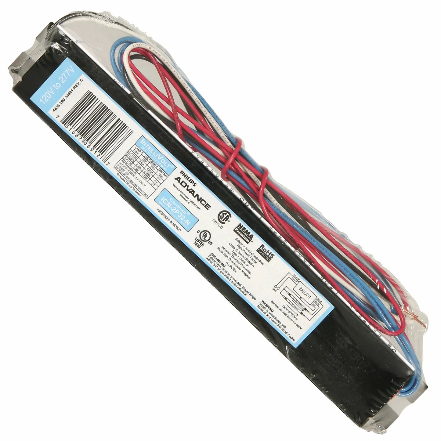 T8 Ballast - 32 Watt Standard Electronic Ballast (for 2-4' Bulbs)