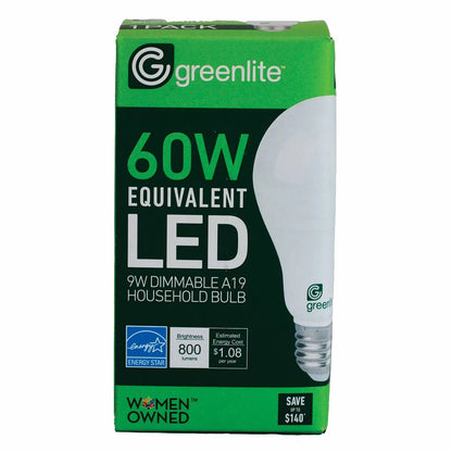 Greenlite™ A19 LED 9W, Dimmable Bulb