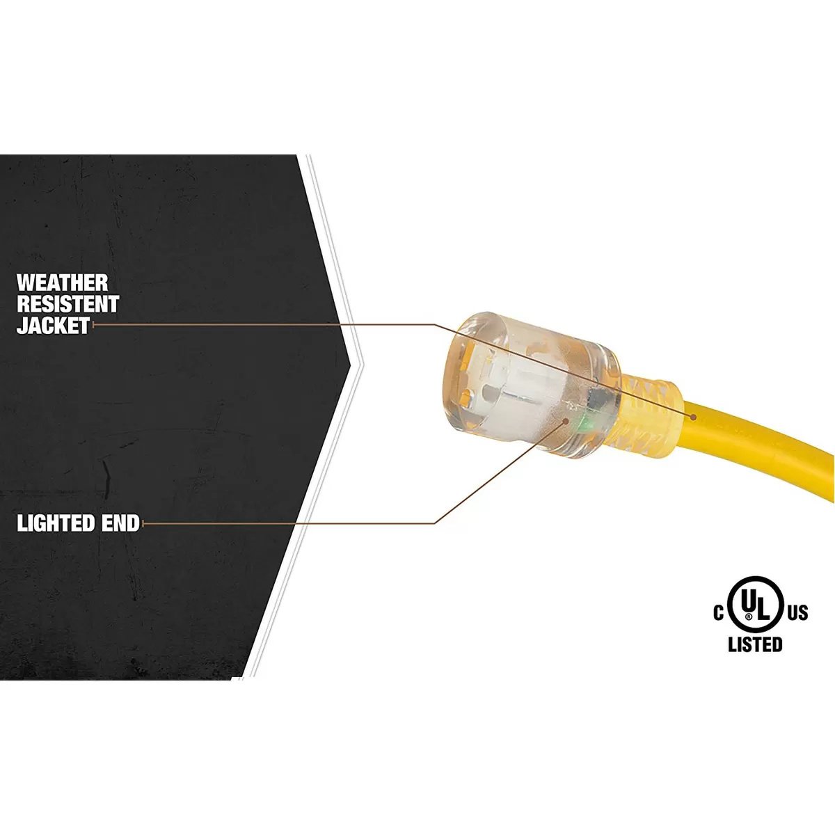 Coleman Cable10/3 SJTW Yellow Vinyl Outdoor Extension Cord