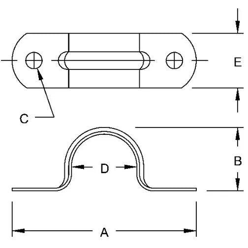 Two Hole Straps Stamped Steel - 1"