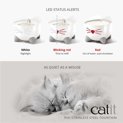 Catit Pixi Fountain -  w/ Stainless Steel Top