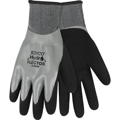 Kinco® Hydroflector™ Lined Waterproof Thermal Knit Shell & Double-Coated Nitrile Gloves, Size