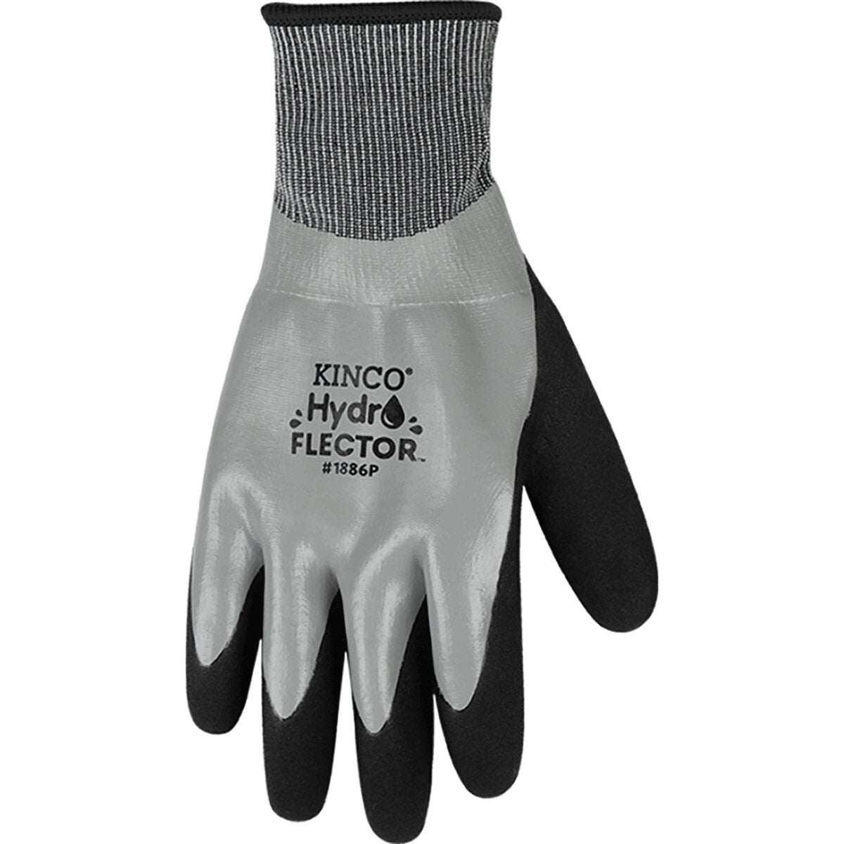 Kinco® Hydroflector™ Lined Waterproof Thermal Knit Shell & Double-Coated Nitrile Gloves, Size