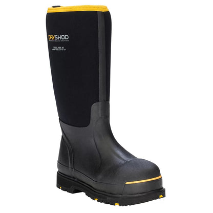 DRYSHOD® Steel Toe Hi Protective Work Boots - Black/Yellow