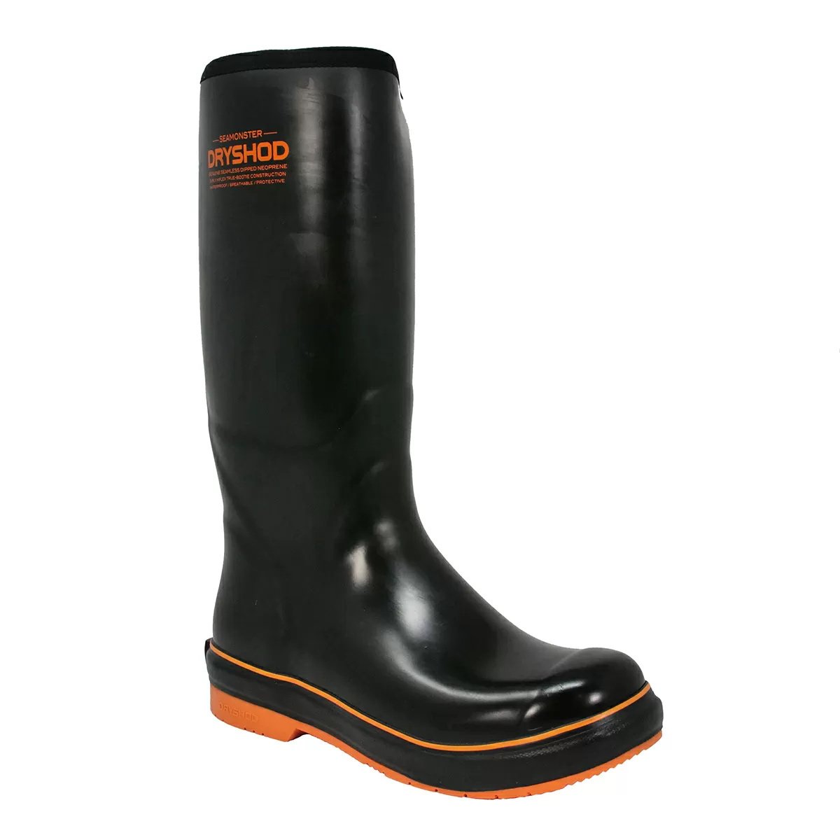 DRYSHOD® Seamonster Premium Rubber Fishing Boots - Black/Orange