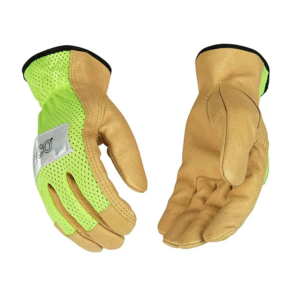 Kinco® Hi-Vis Mesh & Grain Pigskin Palm Gloves