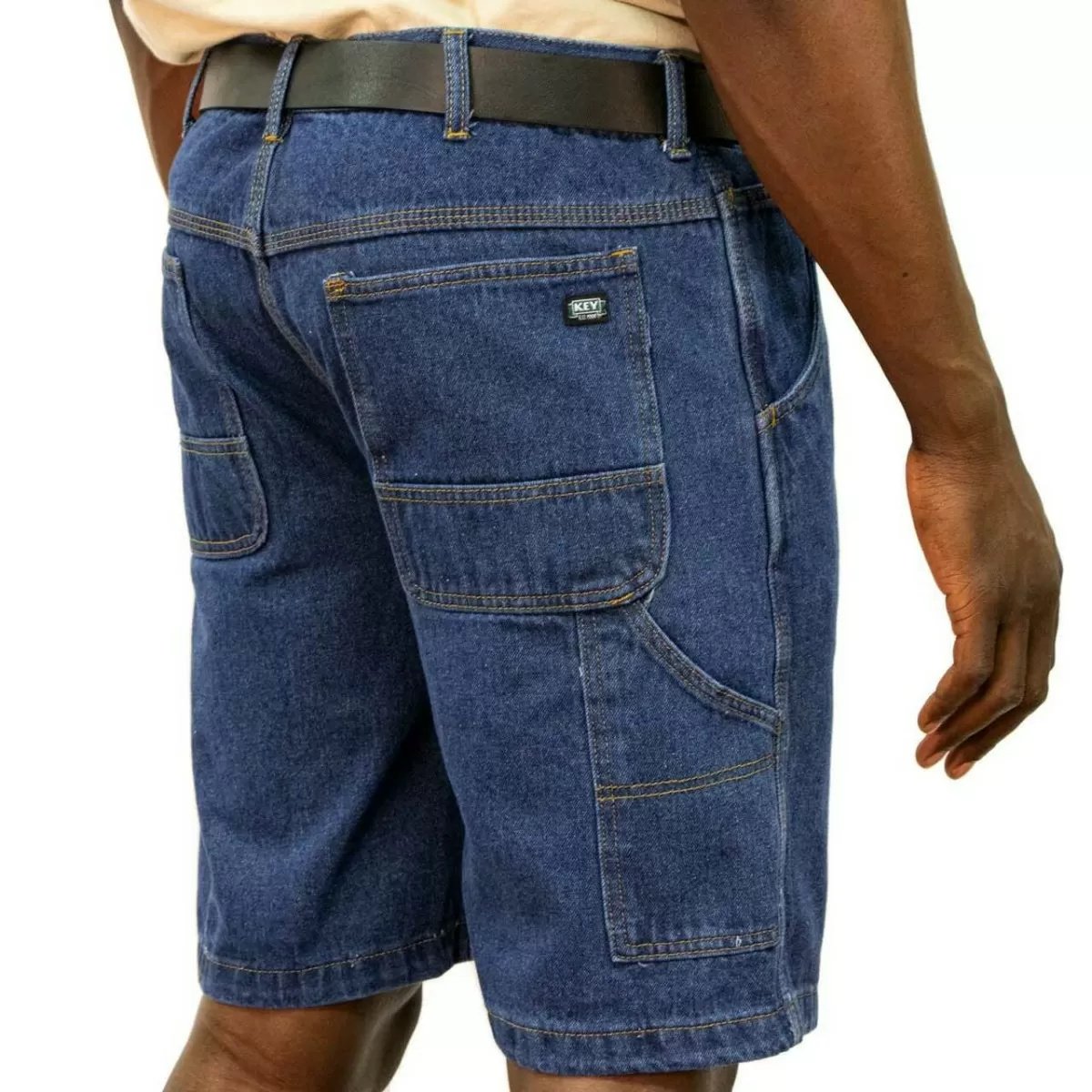 KEY® Men's Denim Dungaree Shorts