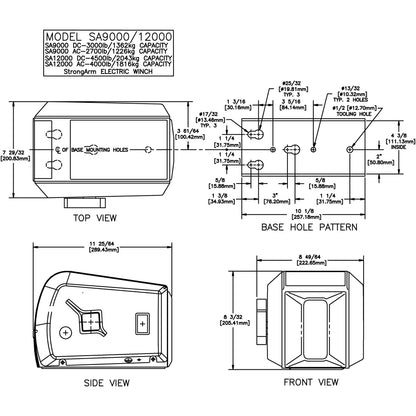 StrongArm® Electric Winch - 3,000 lb. Load Capacity