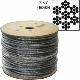 Galvanized Cable by THE ROLL  7x7  1,000 ft