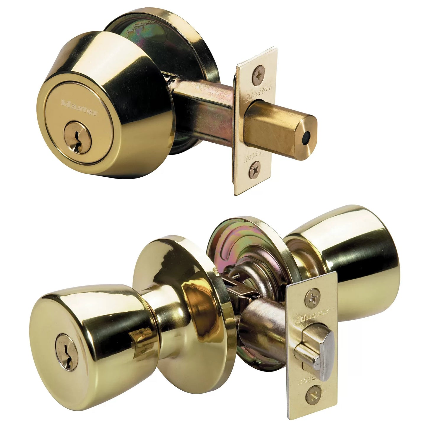 Master Lock® Polished Brass Entry Door Lock