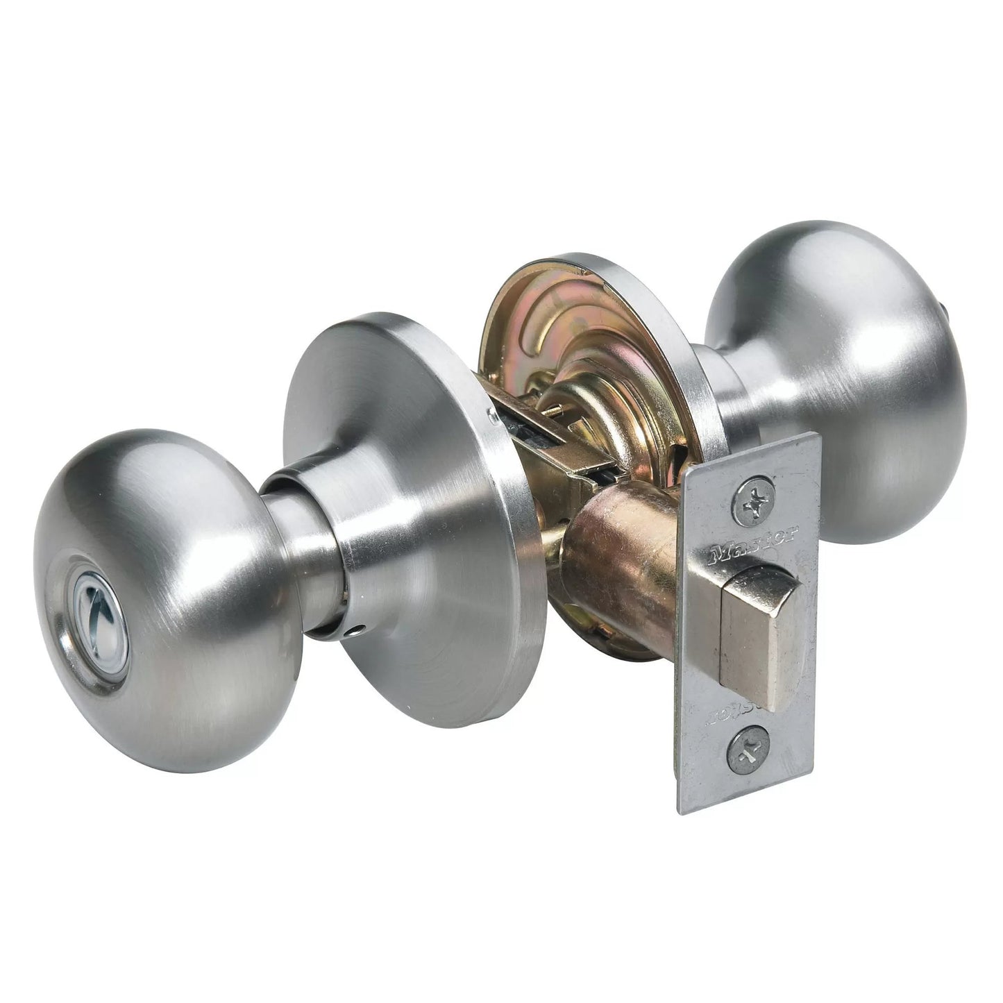 Master Lock® Satin Nickel Biscuit Style Bed and Bath Door Knob