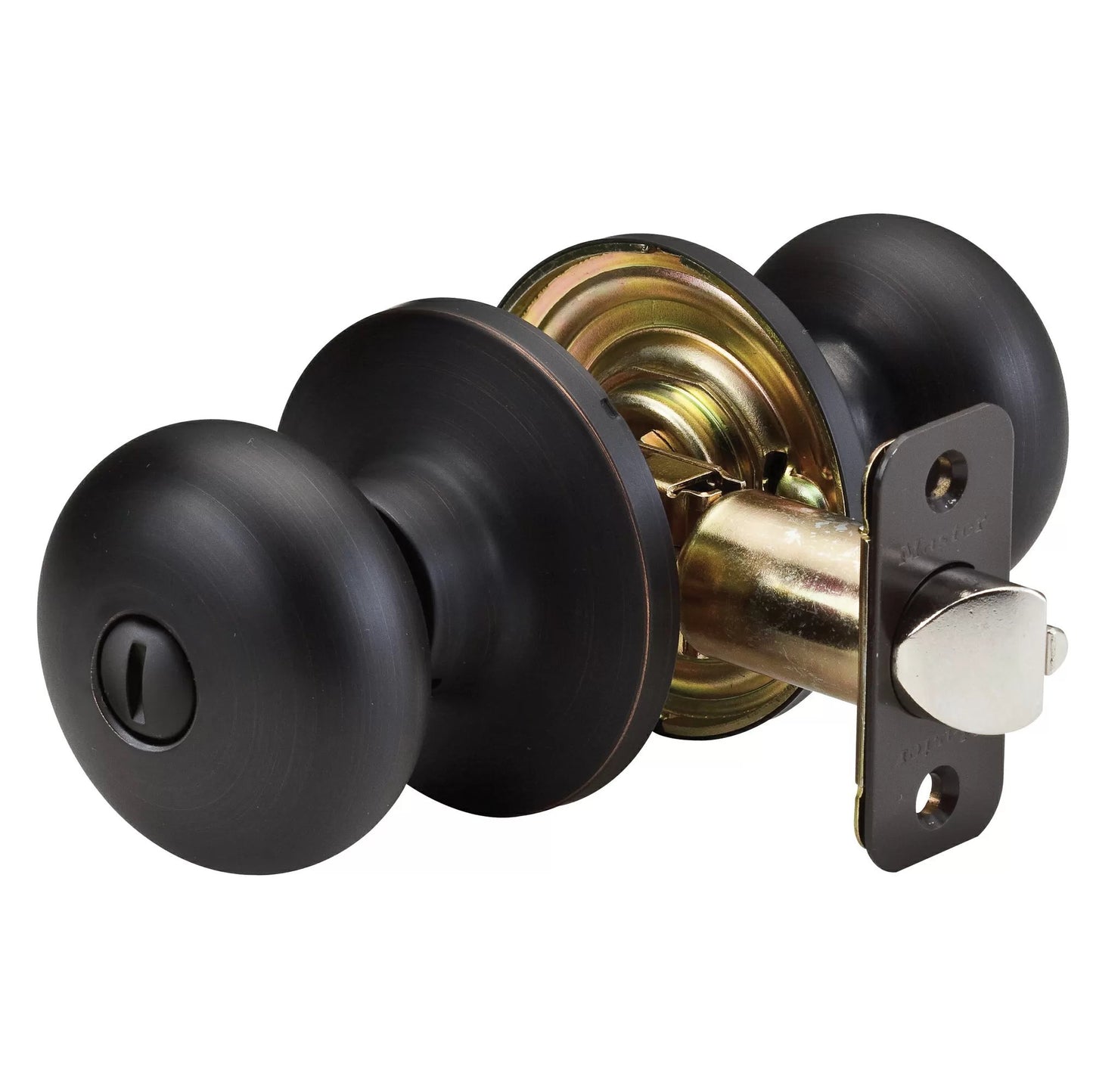 Master Lock® Aged Bronze Biscuit Style Bed and Bath Door Knob