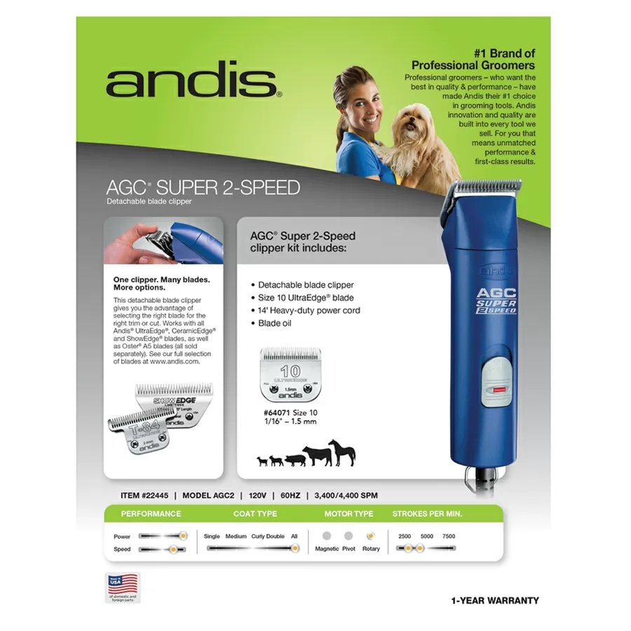 Andis® Super 2-Speed Detachable Blade Clipper