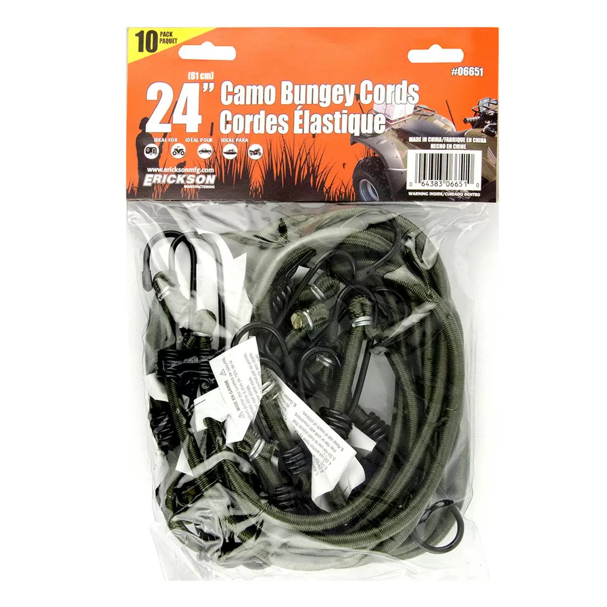 Erickson Manufacturing Bungey Cord 10-pack - 8mm x 24"В - Camo