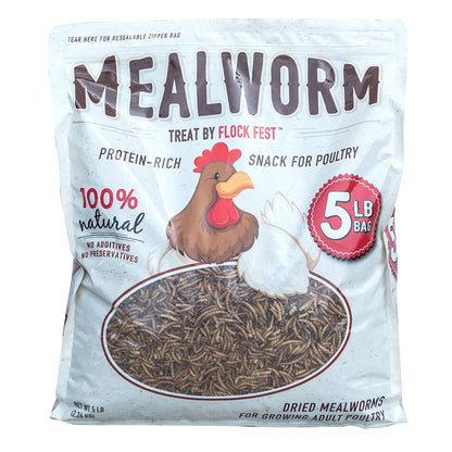 Flock Fest Dried Mealworm 5lb bag - 2 pack - QC Supply - 