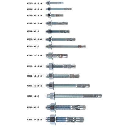 Wedge Type Expansion Zinc Plated Anchor