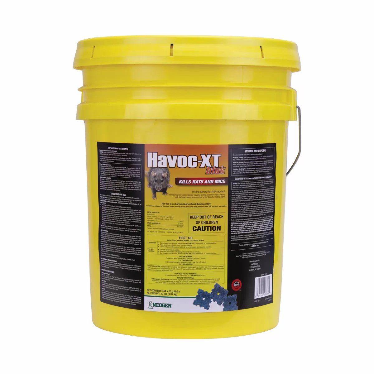 Havoc® XT Rodenticide Bloks - 20 lb Pail - QC Supply - 