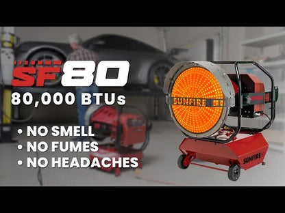 Sunfire SF80 Indoor/Outdoor Portable Radiant  Diesel/Kerosene Heater - 80,000 BTU