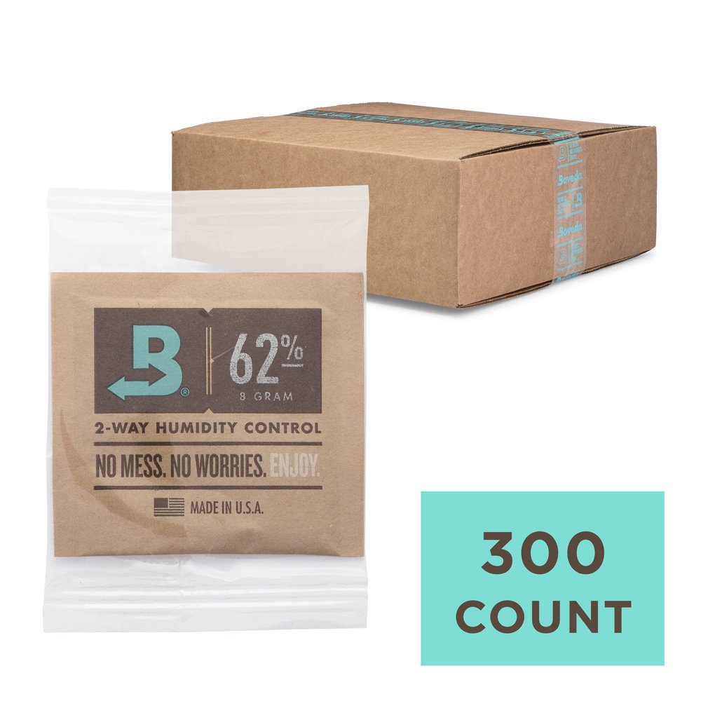 Boveda Two-Way Humidity Control Packets - Size 8, 62% RH - Case of 300 - Wrapped