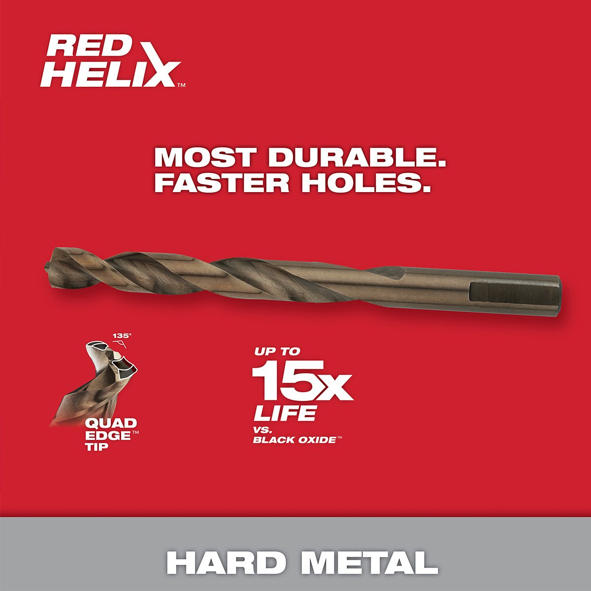 Milwaukee Tool Cobalt Red Helix™ Drill Bits  15/64"  23/64"