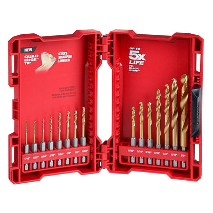 Milwaukee Tool Shockwave™ Red Helix™ Titanium Drill Bit Set - 15 Piece