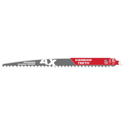 Milwaukee Tool The AX with Carbide Teeth for Pruning & Clean Wood SAWZALL Blades  12" 3 TPI