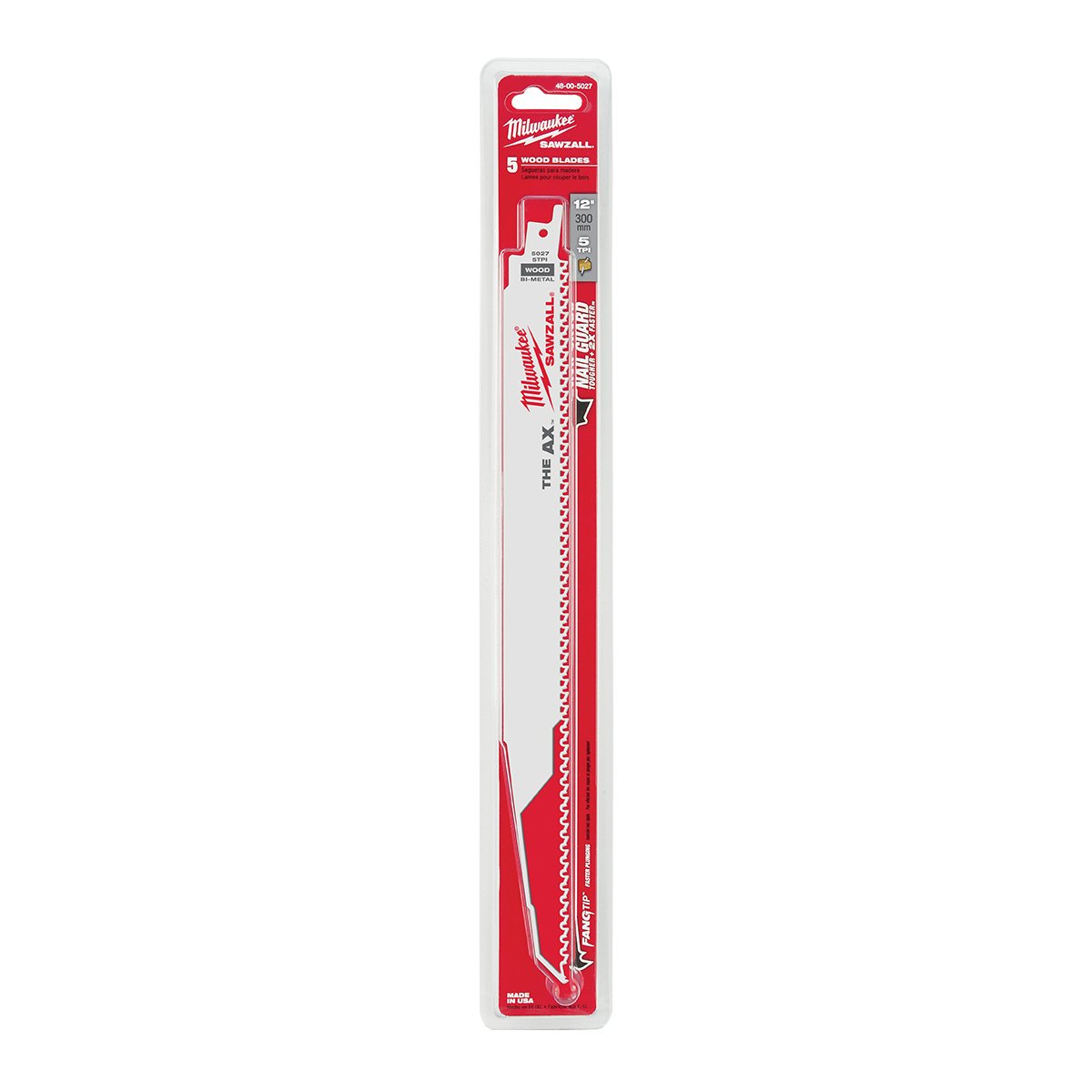 Milwaukee Tool The Ax™ Sawzall® Blade - 12" 5 TPI - 5Pk