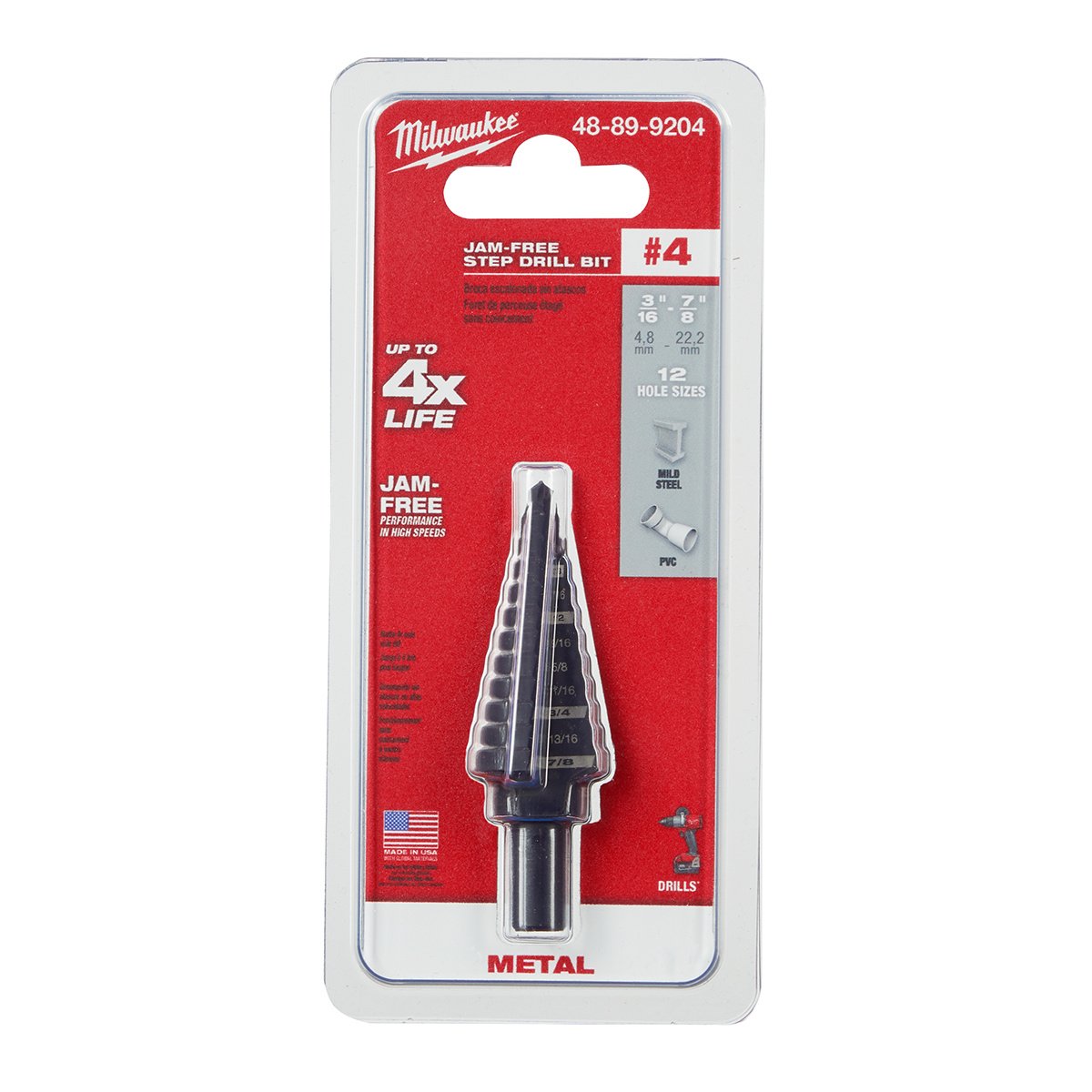 Milwaukee Tool Black Oxide Step Drill Bits