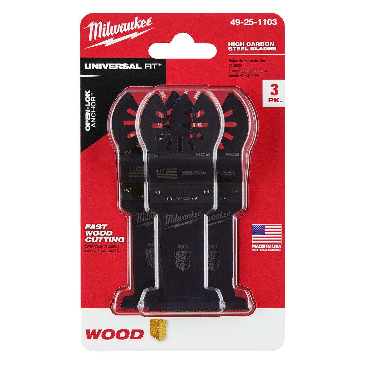 Milwaukee Tool OPENLOK™ HCS Wood Blades  13/8"