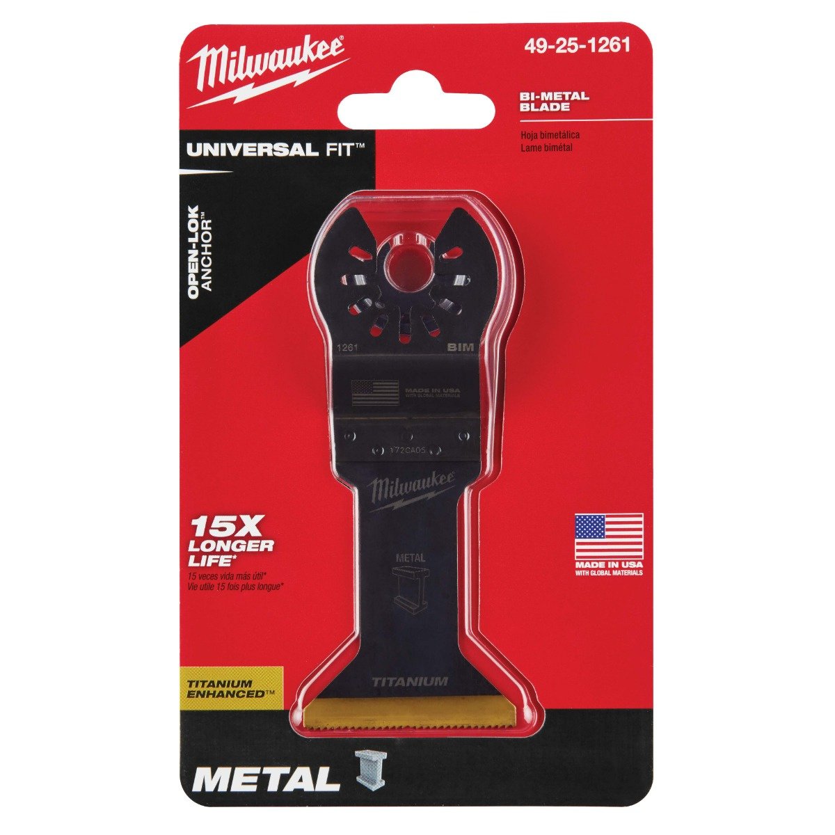 Milwaukee Tool OPENLOK Titanium Enhanced BiMetal MultiMaterial Blades  13/4"