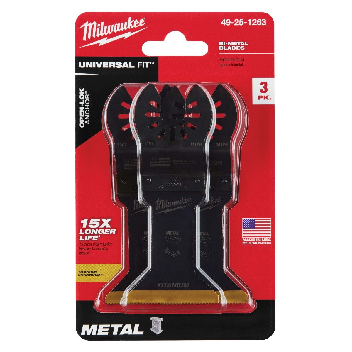 Milwaukee Tool OPENLOK Titanium Enhanced BiMetal MultiMaterial Blades  13/4"