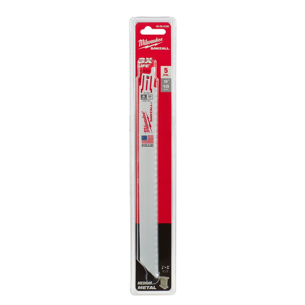 Milwaukee Tool SAWZALL® Blades  9"  5 Pack