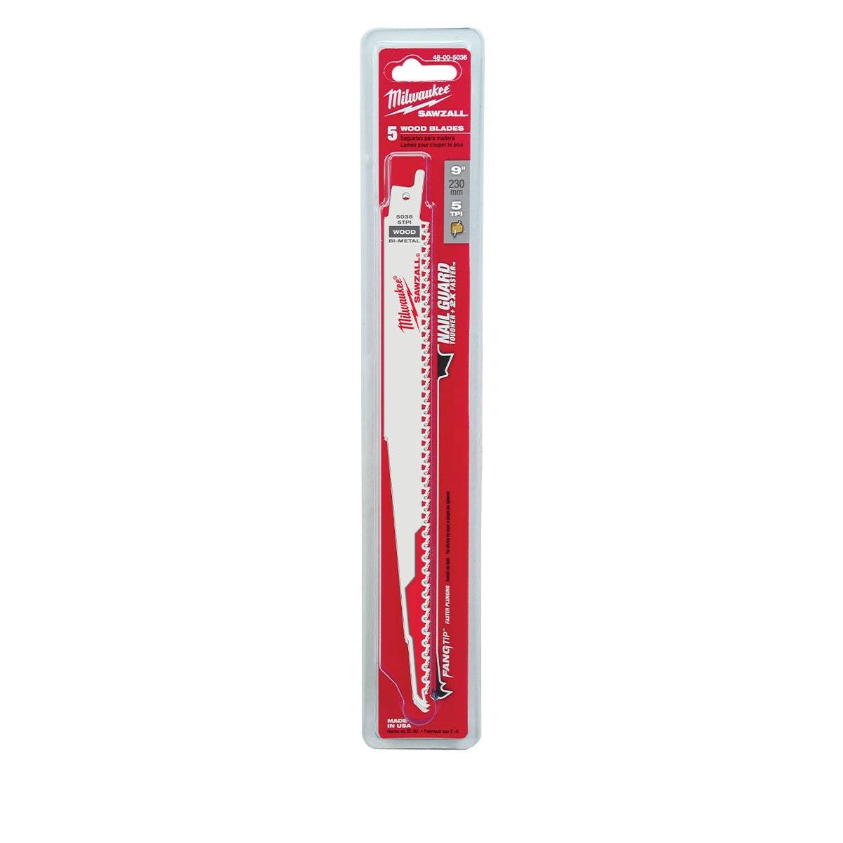 Milwaukee Tool The AX™ SAWZALL® Blade - 9" 5 TPI - 5 Pack