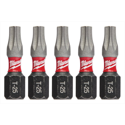 Milwaukee Tool Shockwave 1" Impact Torx T25 Power Bits