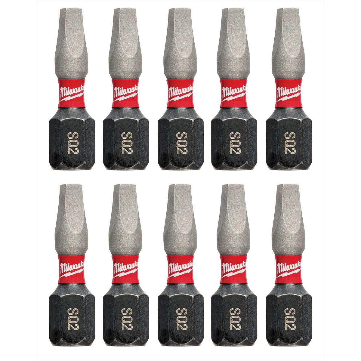 Milwaukee Tool Shockwave 1" SQ2 Impact Bit - 10 Tic Tac Pack