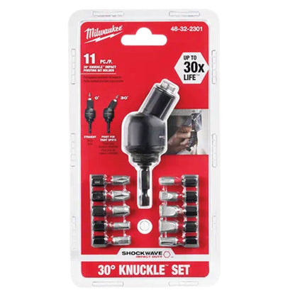 Milwaukee Tool Shockwave™ 30°Knuckle™ Pivoting Bit Holder -11 Piece