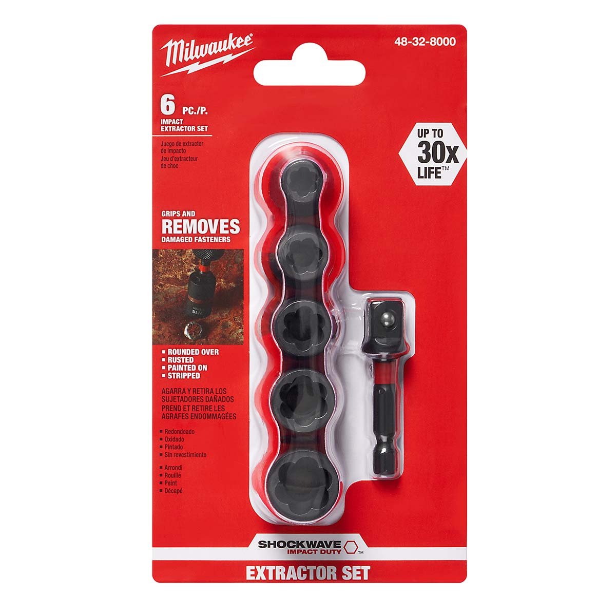 Milwaukee Tool Shockwave™ Impact Extractor Set - 6 Piece