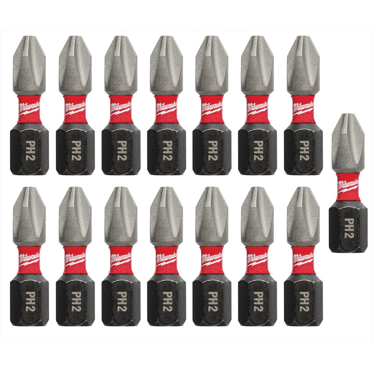 Milwaukee Tool Shockwave™ 1" Impact Phillips Bits - 15 Piece Contractor Pack